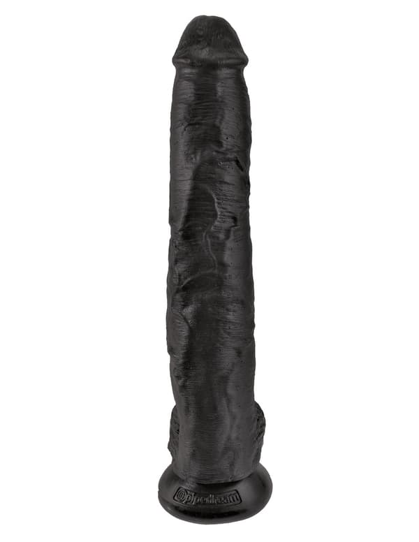 Dildo med Pung 38 cm - Svart