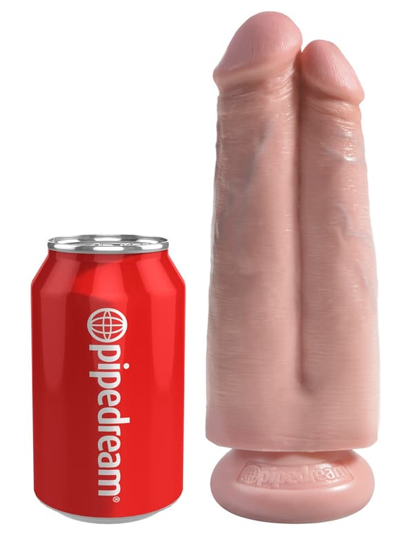 Two Cocks One Hole 18cm - Flesh