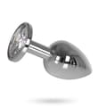 Miniatyrbild 1 av 2: Analplugg med tyngd 145 g - Silver med Klar Sten