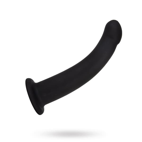 Musta semirealistinen silikonidildo - medium