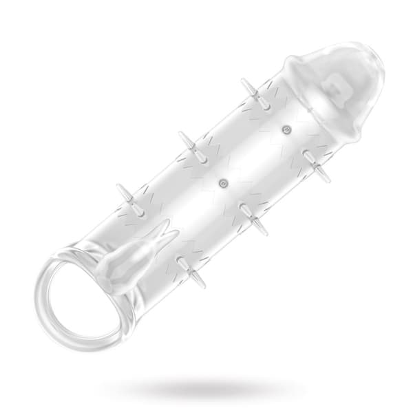 Penishylse med Rabbit og Pigger - Clear