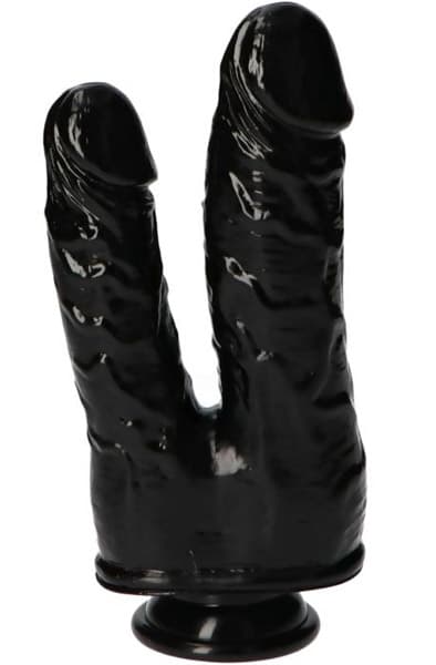 TOYZ4LOVERS Double Dildo Black 18,5 cm Dobbeldildo