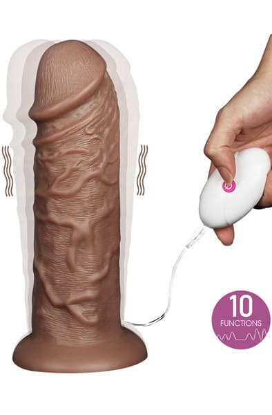 Realistic Chubby Vibrating Dildo 26,5cm Dildo med vibrator