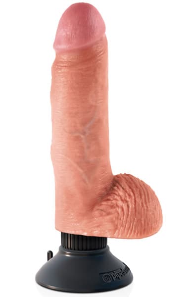 King Cock Vibrating Cock With Balls 18 cm Dildo med vibrator