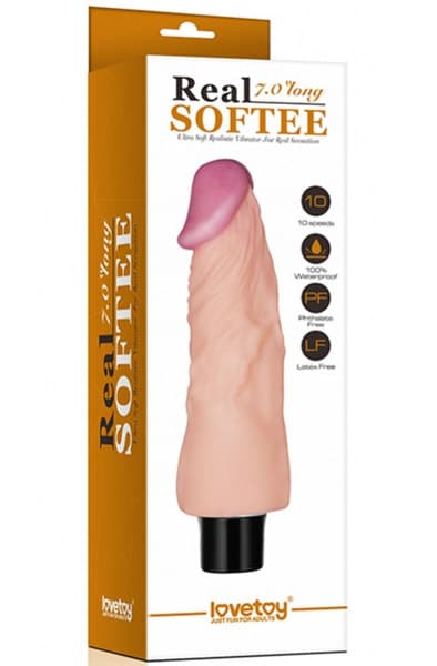 Lovetoy Real Softee Vibrating Dildo 18 cm Dildo med vibrator