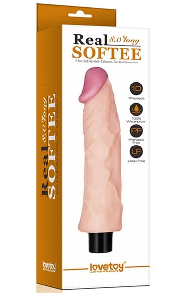 Lovetoy Real Softee Vibrating Dildo 22 cm Värisevä dildo