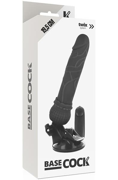 Basecock Vibrator Remote Control Black 19,5cm Dildo med vibrator