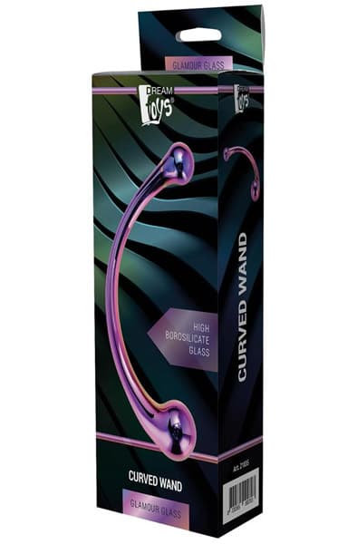 Dream Toys Glamour Glass Curved Wand Dildo i glas