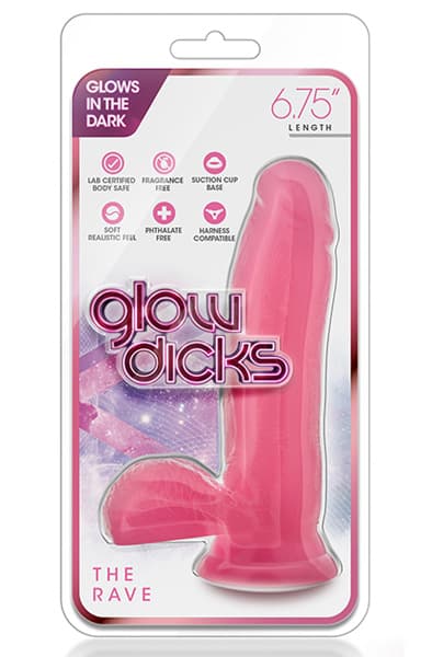 Glow Dicks The Rave Pink 17 cm Dildo