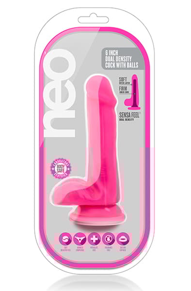 Neo Dual Density Cock With Balls 15,5cm Dildo
