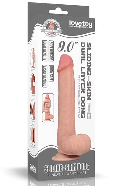 Sliding Skin Dual Layer Dong 23cm Dildo