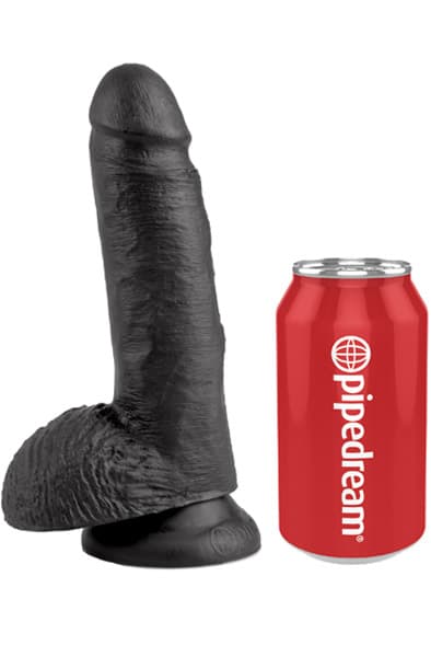 Pipedream King Cock With Balls Black 18 cm Dildo