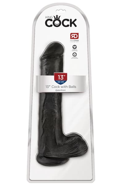 Pipedream King Cock with Balls Black 33cm XL dildo