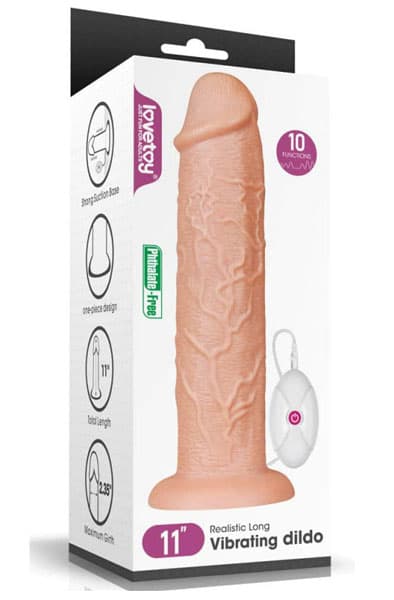 Lovetoy Realistic Long Vibrating Dildo 28cm XL dildo med vibration