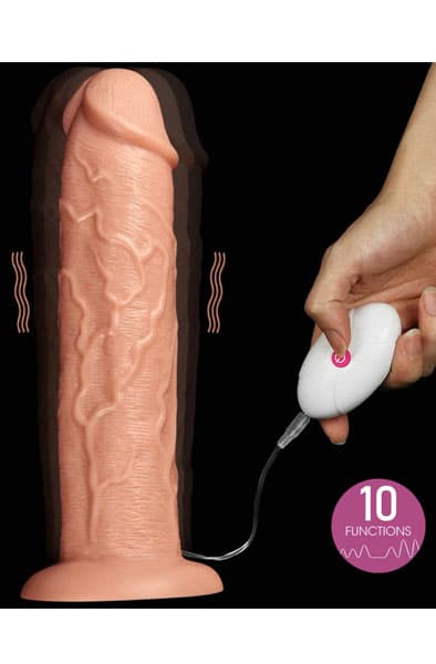 Lovetoy Realistic Long Vibrating Dildo 28cm XL dildo med vibration