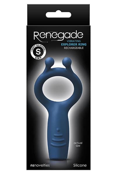 NS Novelties Renegade Explorer Ring Blue Penisring med vibrator