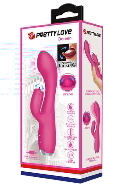 Pretty Love Doreen Pink Rabbit vibrator med roterende tunge