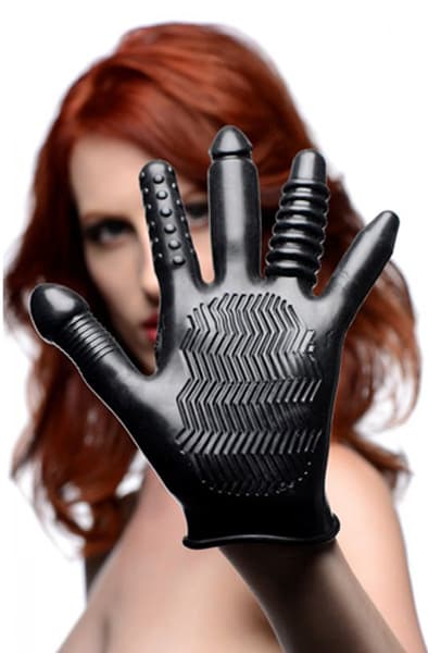 XR Play Hard Pleasure Poker Anal Glove Teksturert hanske for analstimulering