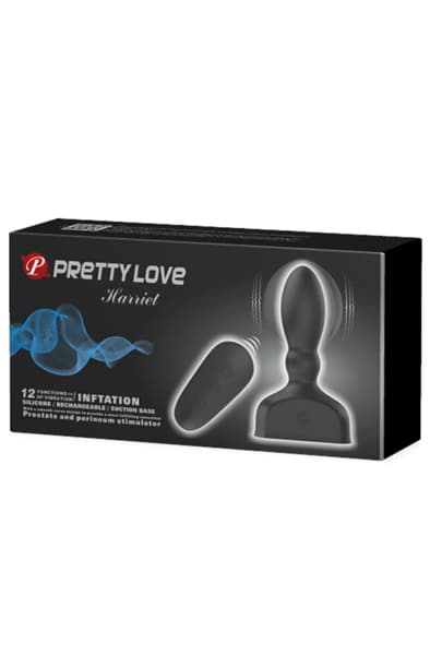Pretty Love Anal Stimulator Harriet Inflatable Black Fjernstyrt analplugg