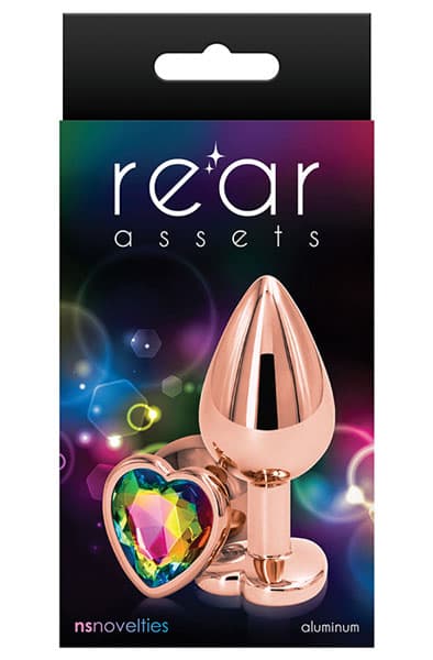 Rose Gold Rainbow Heart Medium