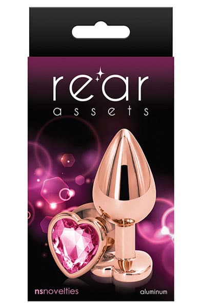 Rose Gold Pink Heart Medium Analplugg metall