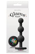 Miniatyrbild 2 av 2: Glams Ripple Rainbow Gem Black Analplugg