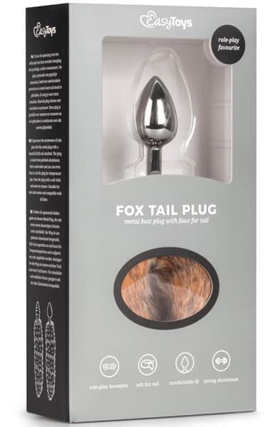 Easytoys Fox Tail Plug No. 7 Silver Analplugg med hale
