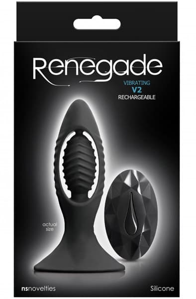 NS Novelties V2 Buttplug Black Analplugg med vibrator