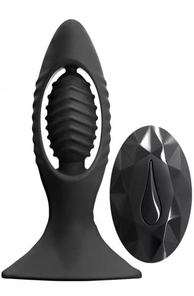 NS Novelties V2 Buttplug Black Analplugg med vibrator