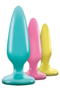 Miniatyrbilde 1 av 2: NS Novelties Firefly Anal Trainer Kit Multicolor 3x Anaplugger pakke