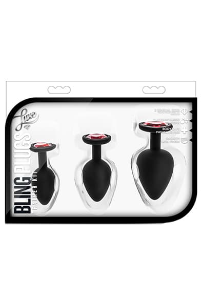 Luxe Bling Plugs Training Kit With Red Gems Anaplugger pakke