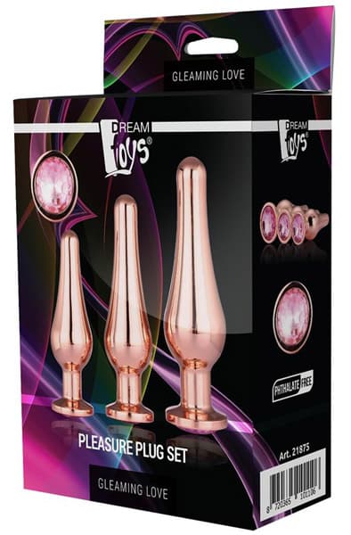 Dream Toys Gleaming Love Pleasure Set Rose Gold Anaalitappi setti