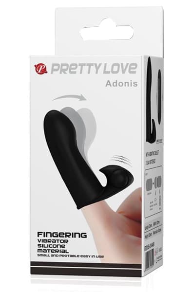 Pretty Love Adonis Finger Sleeve Vibrator Black Finger vibrator