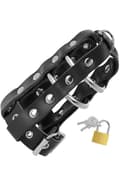 Miniatyrbilde 1 av 2: Darkness Leather Chastity Cage Kyskhetsbur