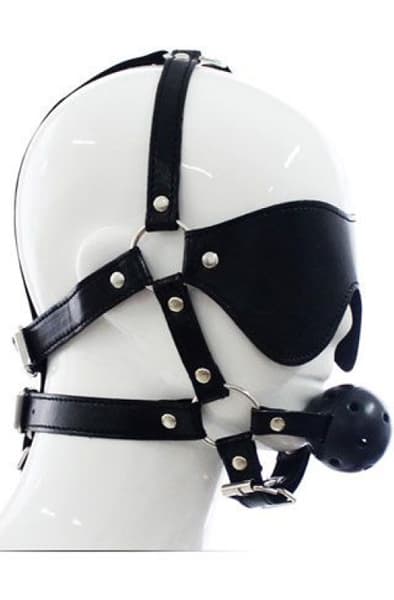 TOYZ4LOVERS Total Head Harness Restraint Gagball med harness
