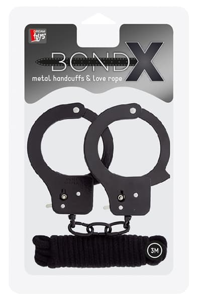 Dream Toys Bondx Metal Cuffs & Love Rope Set-black