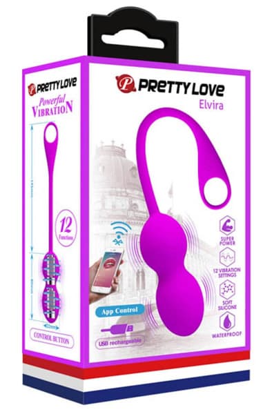Pretty Love Elvira Purple App-styret bækkenbundskugler