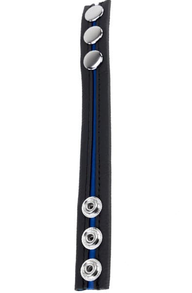 The Red Cockring En Cuir Black/Blue Penisring