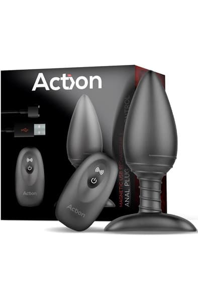 Action Asher Butt Plug Remote Control Analplugg med vibrator