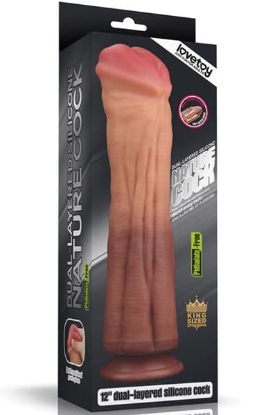 Lovetoy Dual Layered Platinum Silicone Cock 30cm Dildo