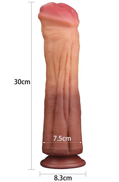 Lovetoy Dual Layered Platinum Silicone Cock 30cm Dildo