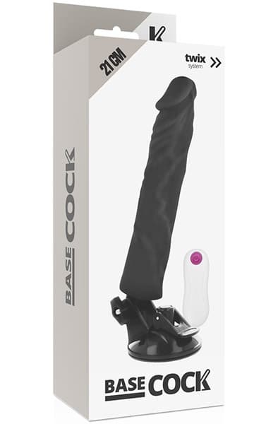 Basecock Realistic Vibrator Control Black 21 cm Vibrerende dildo