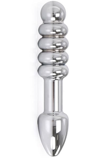 Rounded Double-ended Steel Dildo Analplugg metall