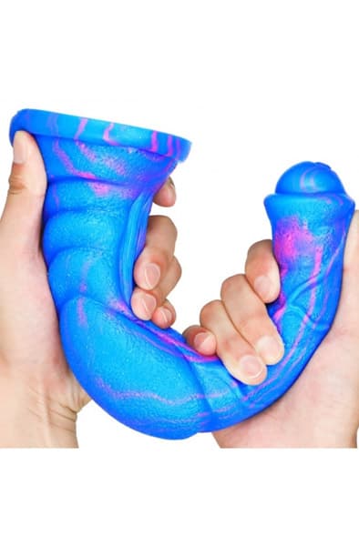 Monster Dildo Long Blue-Pink 30cm