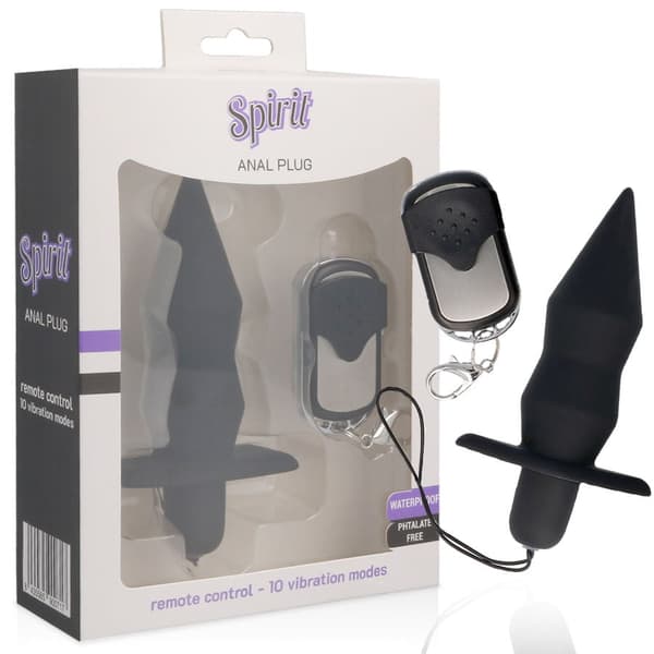 SPIRIT ANAL PLUG MED FJERNBETJENING SORT