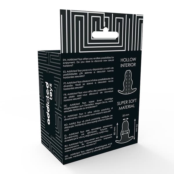 ADDICTED TOYS MEDIUM HOLLOW TUNNEL BUTT PLUG - 9.5CM TRANSLUCENT