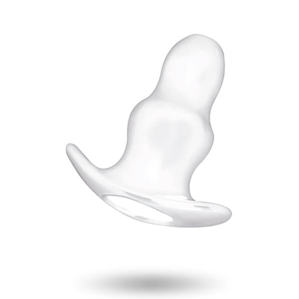 ADDICTED TOYS MEDIUM HOLLOW TUNNEL BUTT PLUG - 9.5CM TRANSLUCENT