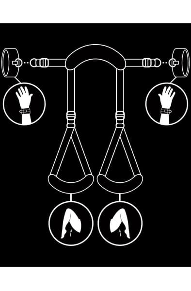 Fetish Submisive Open Leg Set Asennonvarmistaja