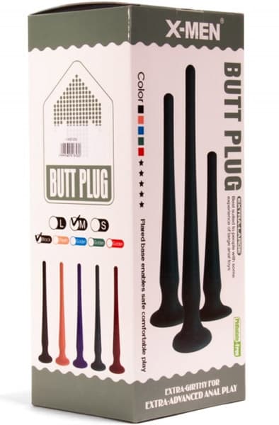 X-Men Butt Plug Size M Black 40cm Ekstra lang analdildo