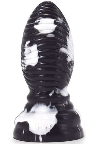 Linox Plug Black-White 20cm Grovere analplugg